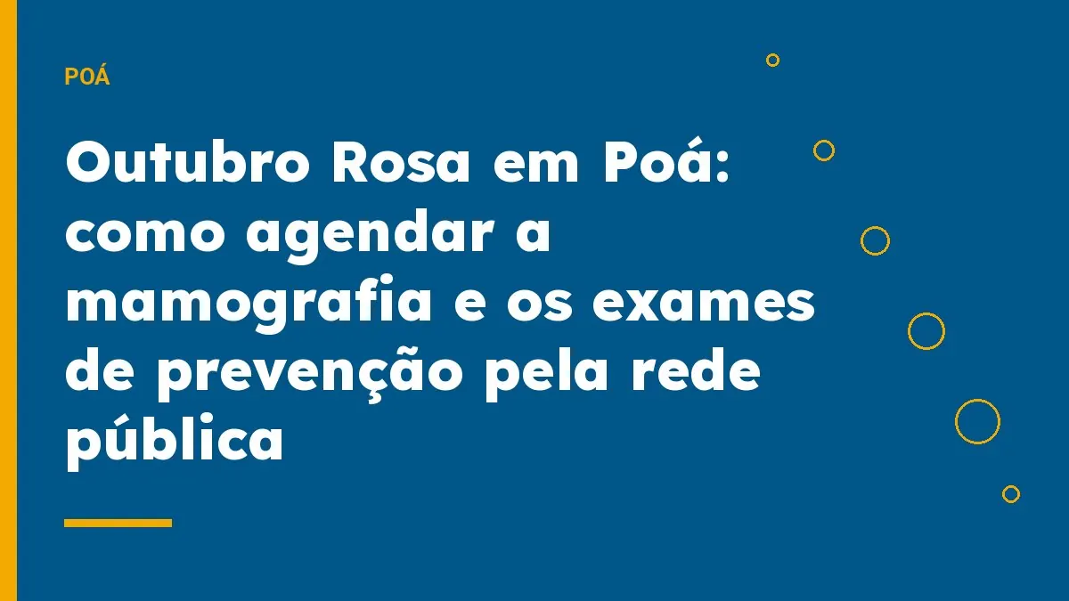 Outubro Rosa em Poá: como agendar a mamografia e os exames de prevenção pela rede pública
